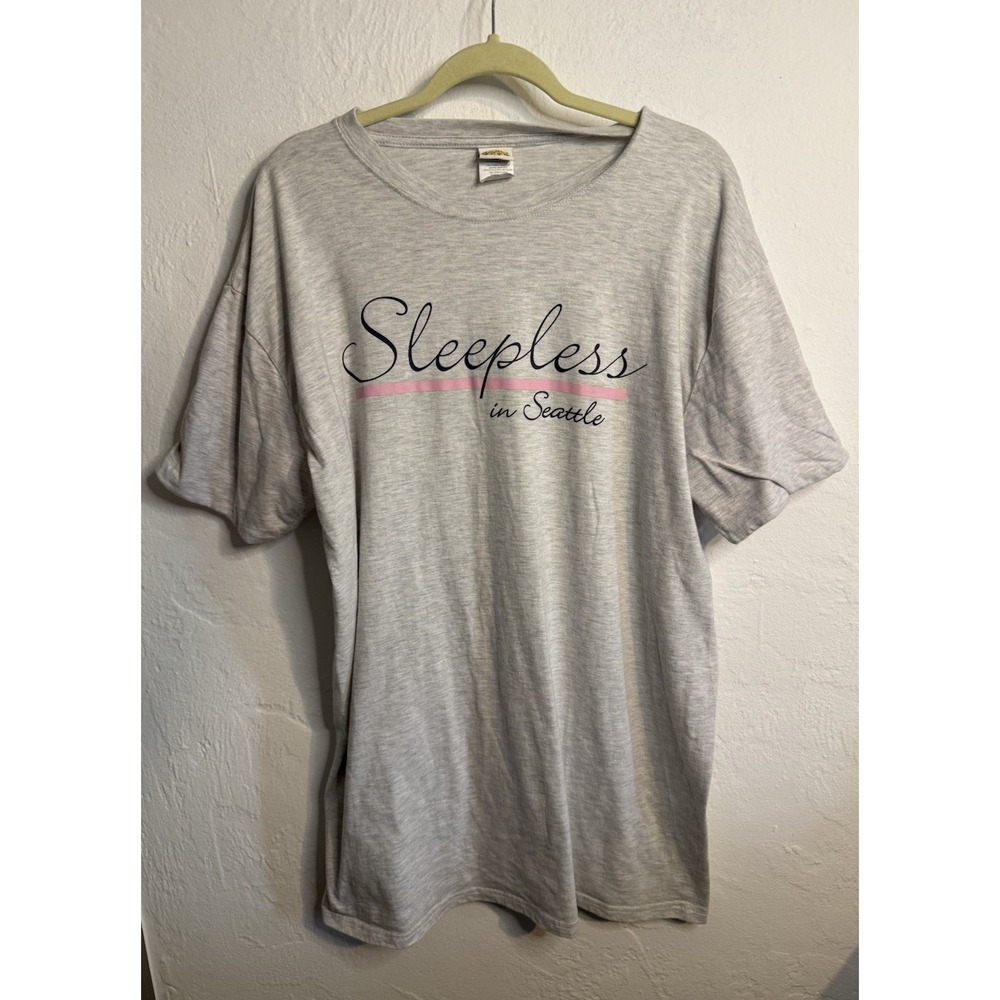 Vintage Sleepless in Seattle Sleep Shirt Dress Toast and Jammies Gray One Size